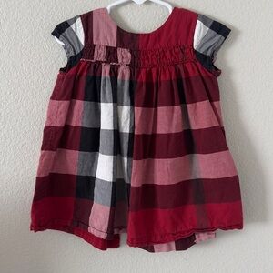 Burberry Kids Plaid Dress - Red, Black, White